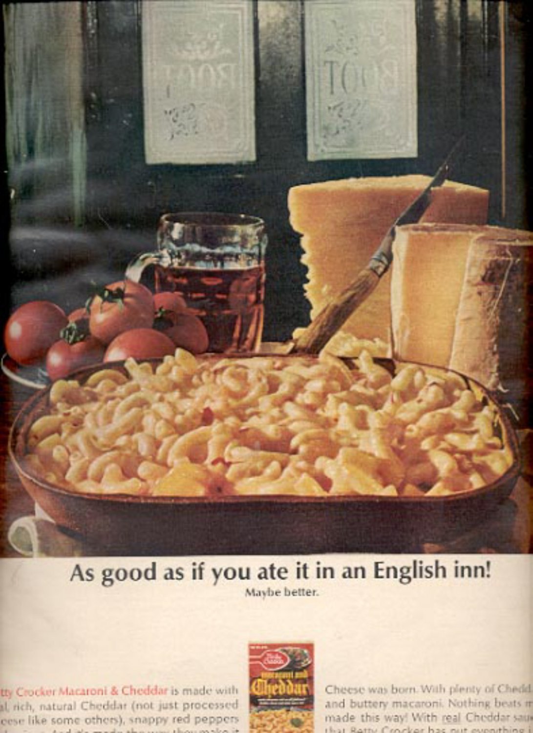 1964 Betty Crocker Macaroni & Cheddar ad (# 4874)