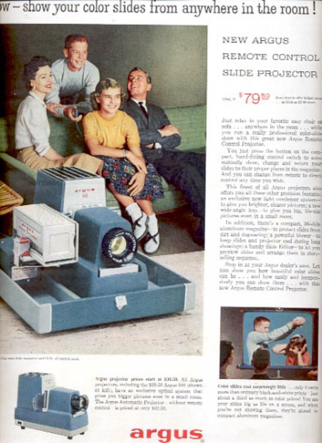 1957 Argus slide projector ad (# 4978)