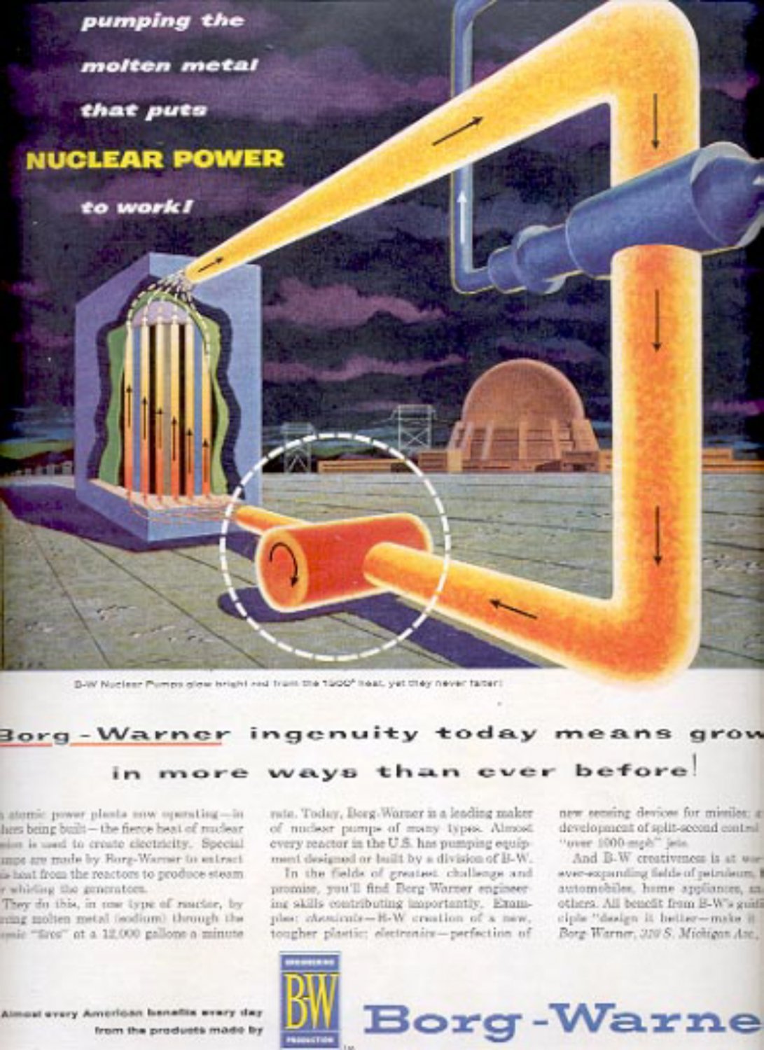 1957 Borg- Warner Nuclear Pumps ad (# 4973)