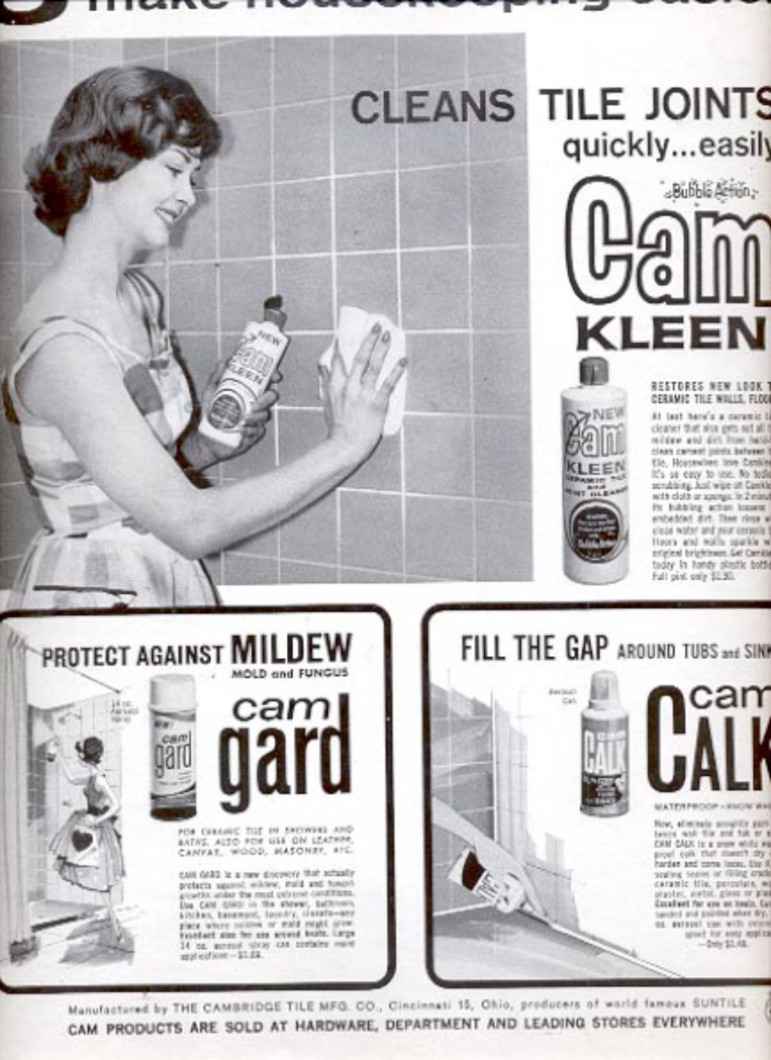 1963 Cam Products - Cam Keen, Cam Gard, Cam Calk ad (#5376)