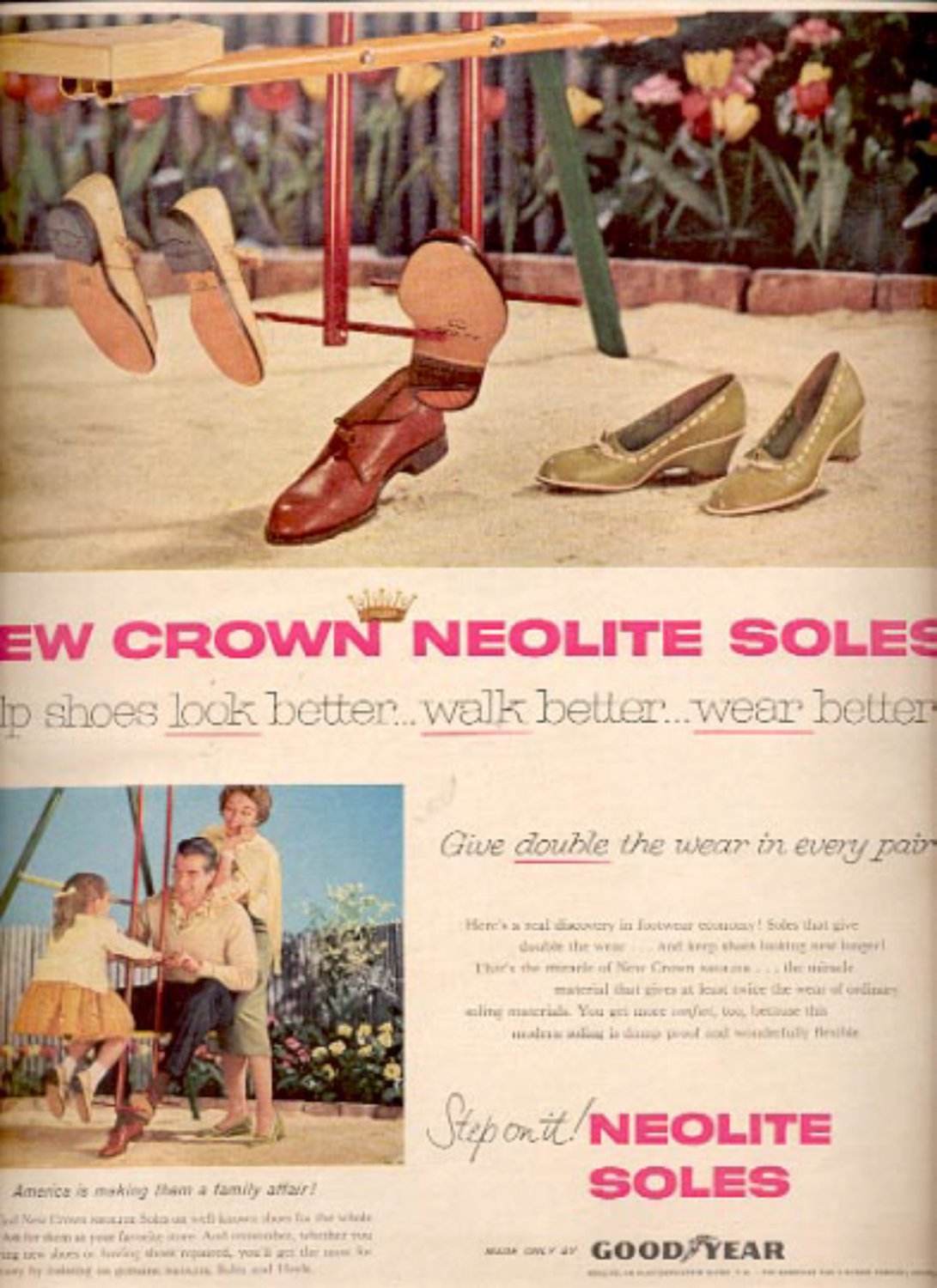 1957 Neolite Soles by Good Year ad (# 4988)
