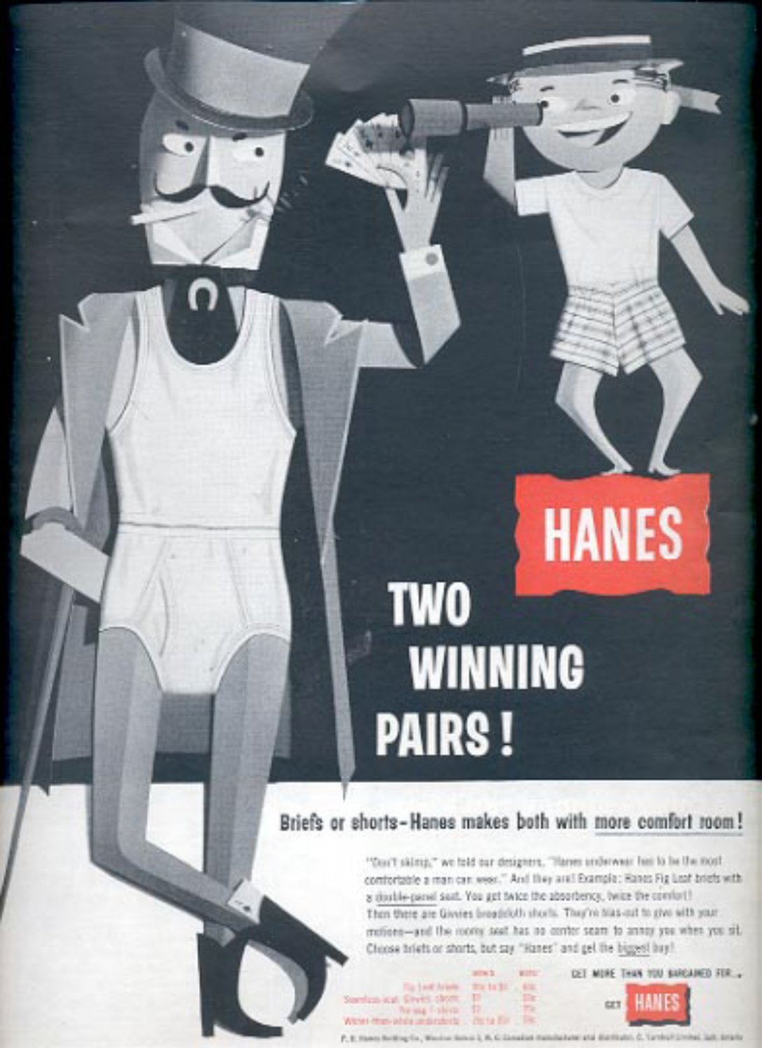 1957 Hanes underwear ad (# 4961)