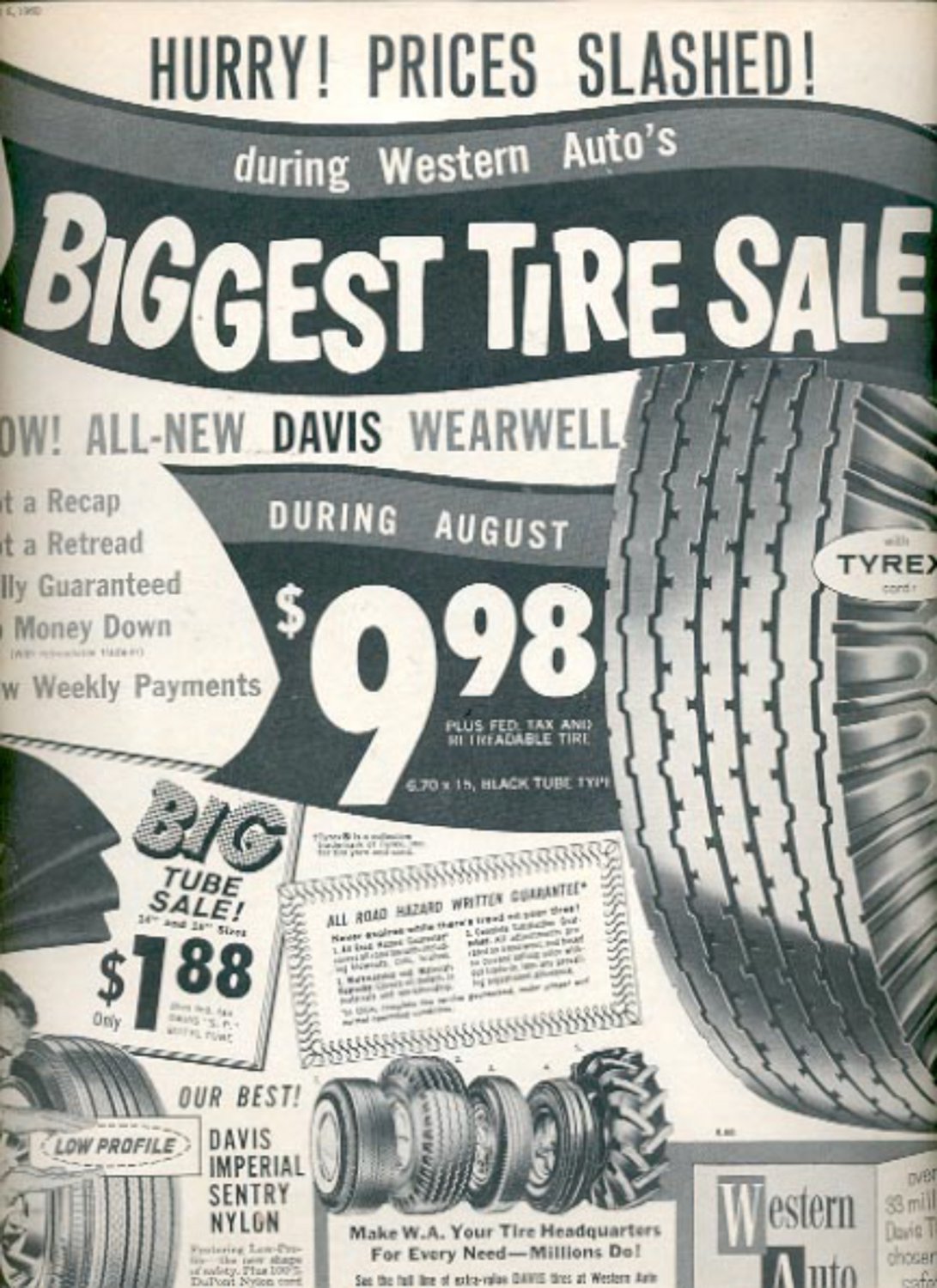 1960 Western Auto Tires ad (#5508)