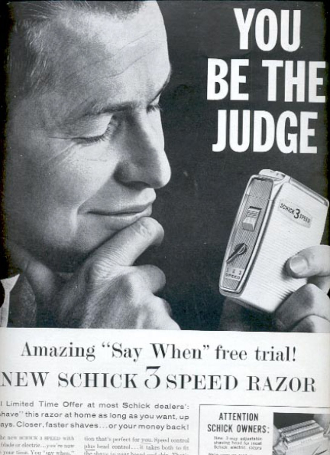 1960 Schick 3 Speed razor ad (#5382)