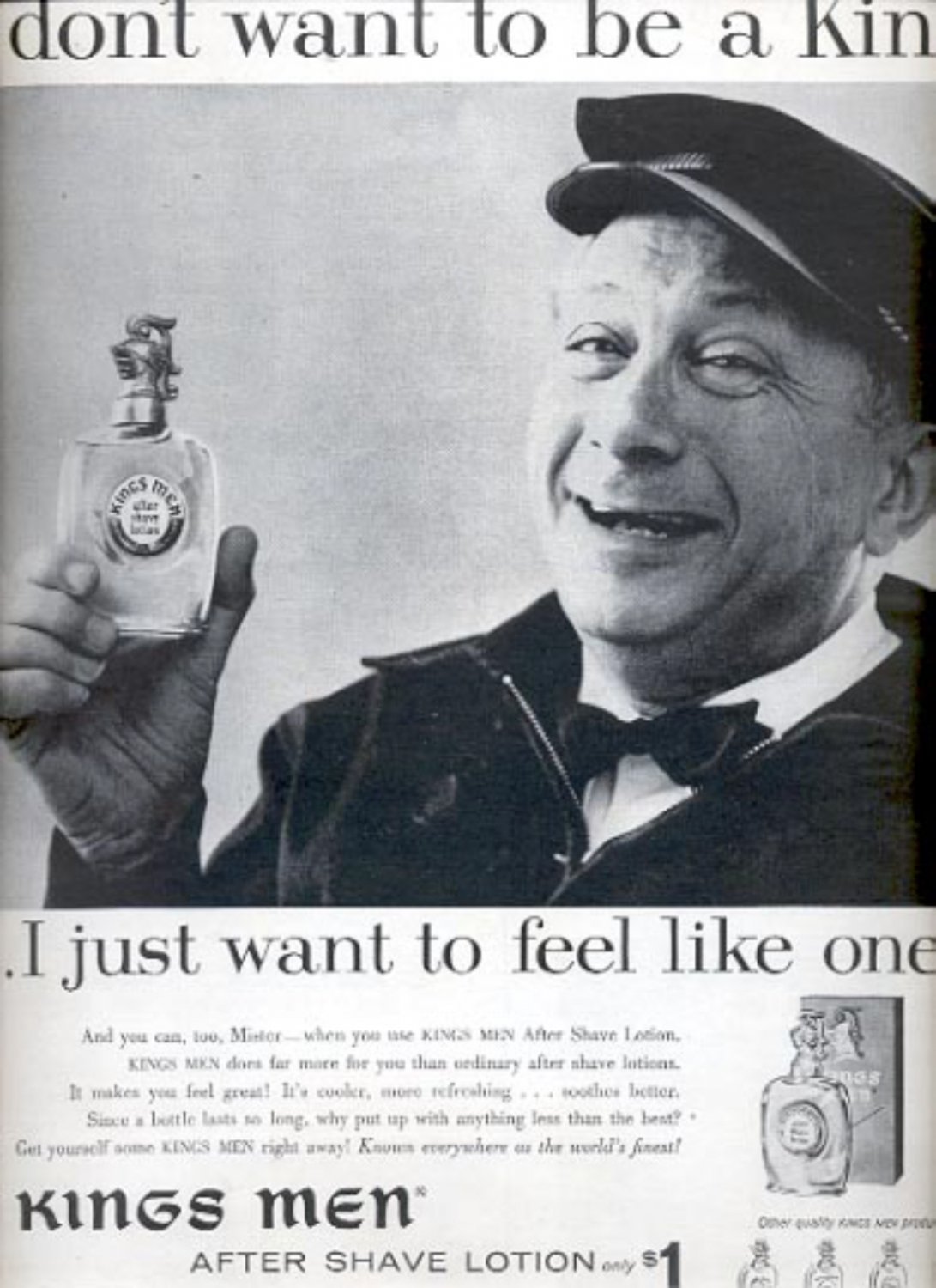 1957 Kings Men After Shave Lotion ad (# 4968)