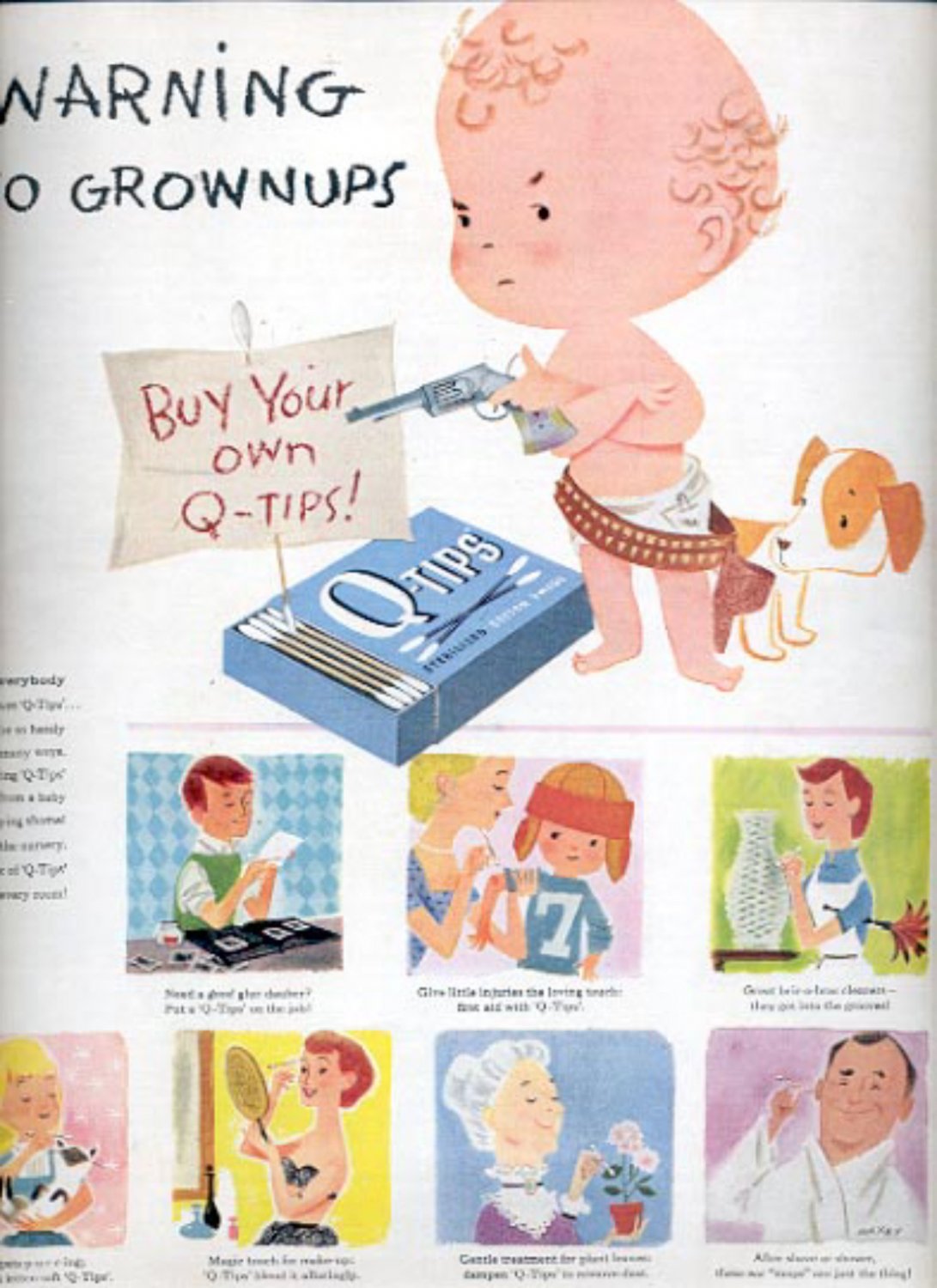 1957 Q-Tips Cotton Swabs ad (# 4942)