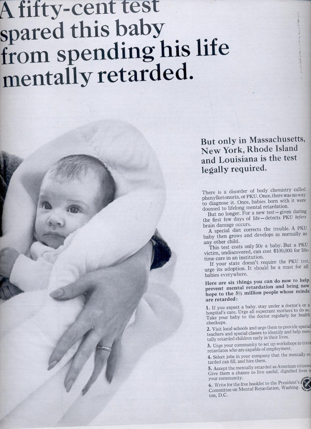 March 27, 1965- President's Committee on Mental Retardation ad (# 2842)