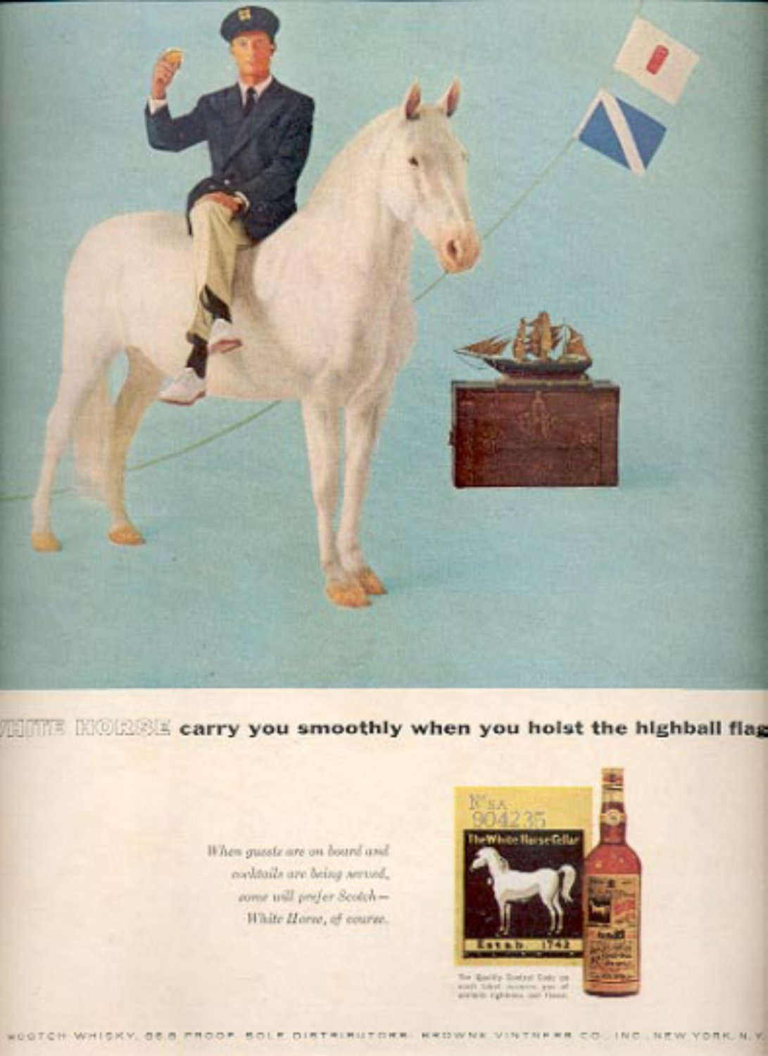 1957 White Horse Scotch Whisky ad (# 4995)