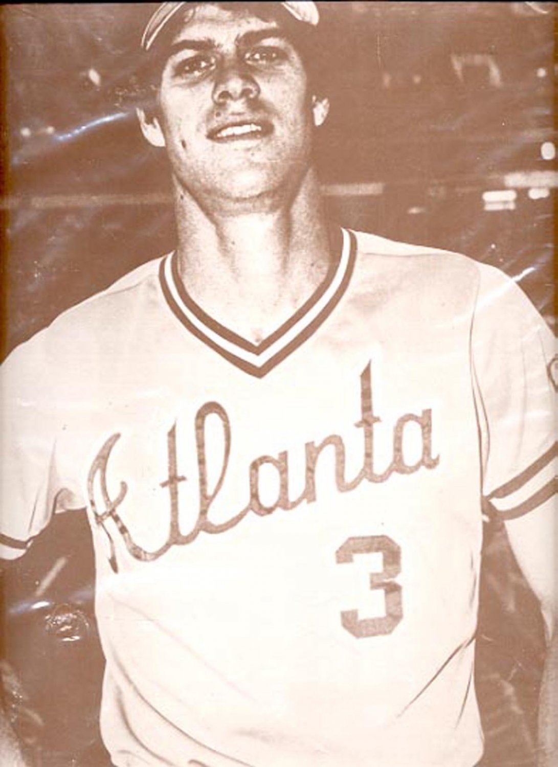 Ball player with Atlanta 3 on shirt print (#30) 11"x14"