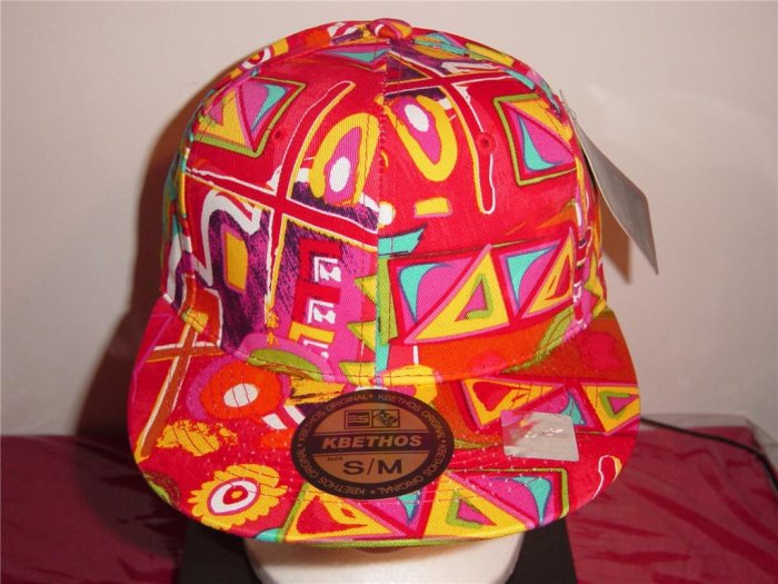 New Red K&B Ethos Aztec Fitted Retro-Pop Fresh Prince Era Caps