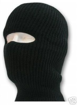 1 HOLE BLACK BALACLAVA KNIT SKI FACE MASK SHIELD HOOD