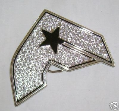 NEW FAMOUS STARS STRAPS SILVER BELT BUCKLES BOH LARGE STONES!