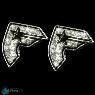 Famous F Stars and Straps Silver Stud Earrings Diamonds