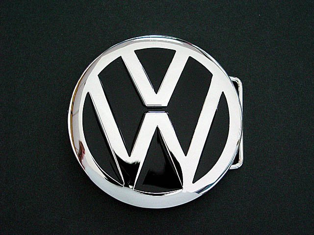 VOLKSWAGON VW LOGO ENAMEL BLACK CHROME BELT BUCKLE NEW