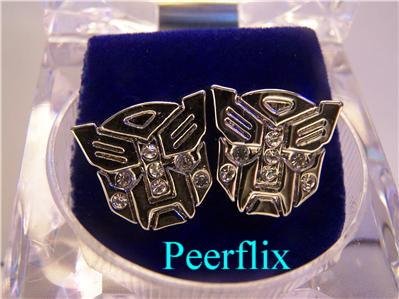 TRANSFORMERS ICED OUT BLING SILVER DIAMOND EARRINGS