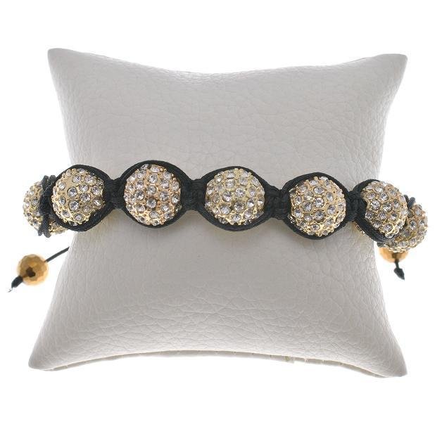 NEW SHAMBALLA GOLD 12MM CZ DIAMOND BALLS BRACELET MACRAME MB11G