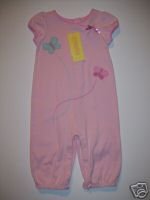 Gymboree TINY POND Pink Butterfly 1pc ROMPER 3-6