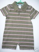 NWT Gymboree SURF CAMP Stripe Polo Romper 12-18 m