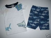 NWT GYMBOREE Shark SUMMER RODEO PJ's GYMMIES 3T