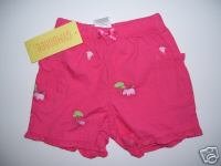 NWT Gymboree JUNGLE GYM Pink Hippo Shorts 0 3