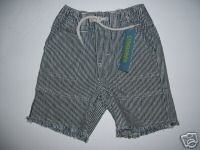 NWT Gymboree SURF CAMP Boy Strip Denim Shorts 12-18