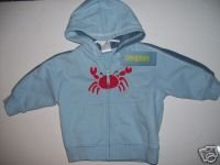 NWT Gymboree SALT WASHED Crab Hoodie Jacket 3-6 m