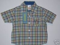 NWT Gymboree RESORT GETAWAY Plaid Cobalt Shirt Top 6-12