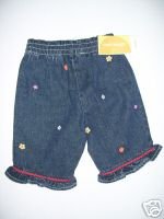 NWT Gymboree FIESTA FIESTA Denim Flower Jeans 3-6 m