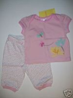 NWT Gymboree TINY POND Pink Dragonfly 2 pc Set 12-18 m