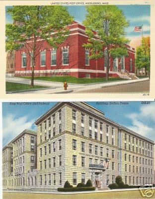 Lot of 2 Post Office - Middleboro, MA - Dallas, TX