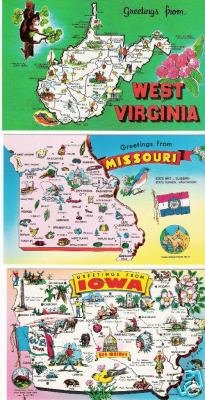 Set of 3 Postcards - Greetings from .........