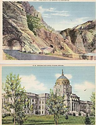 Lot of 2 GIANT Postcards Helena Mont / Yellowstone Park