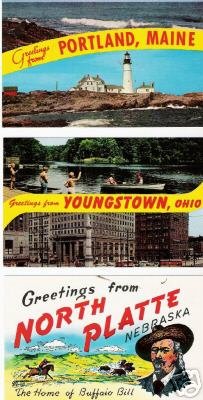Set of 3 Postcards - Greetings from .........