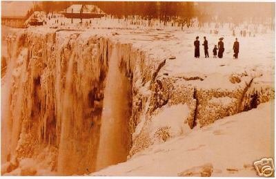 Niagra Falls - early 1900's - almost frozen over