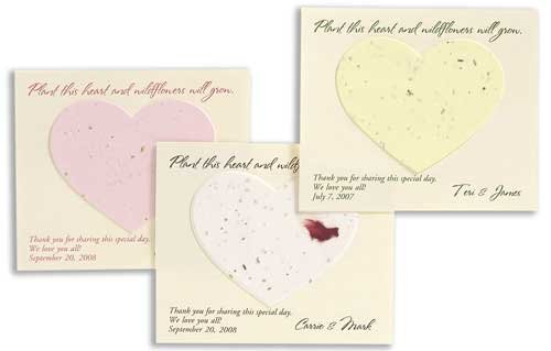 Plantable Heart Shaped Flat Card Favors