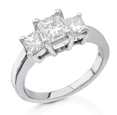 3 stone style Diamond Engagement Ring