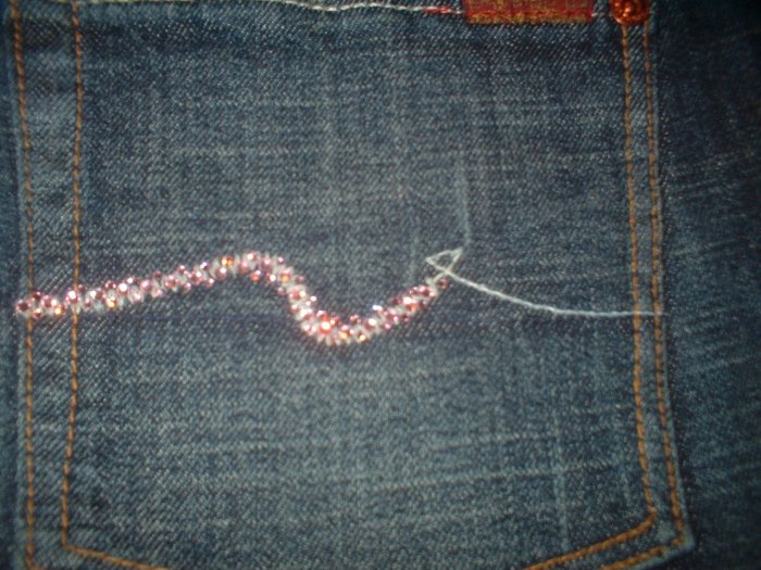 Seven for all Mankind Pink Swarovski Crystal Sz 29