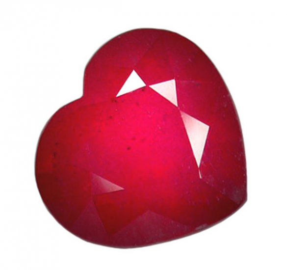 3.81 ct. Ruby, Rich Red, Heart Faceted Natural Gemstone, Madagascar