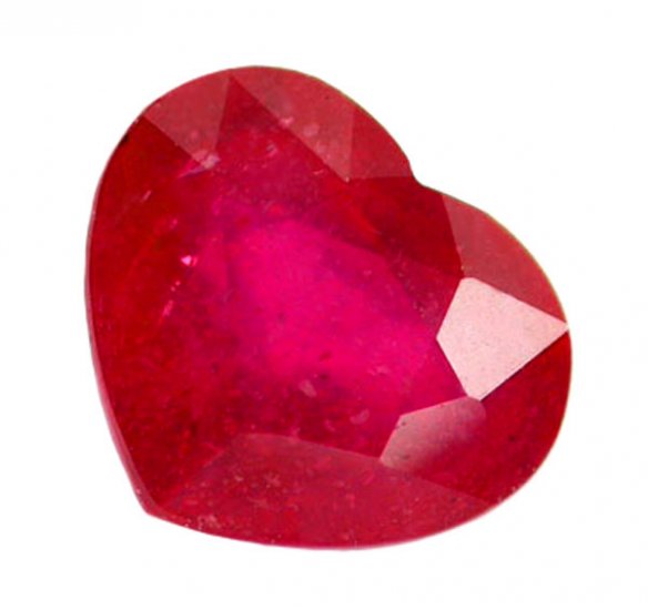 1.32 ct. Ruby, Rich Red, Heart Shaped Natural Gemstone