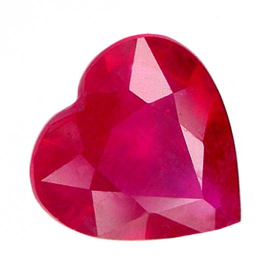 1.38 ct. Ruby, Pinkish Red, Heart Shaped Faceted Natural Gemstone
