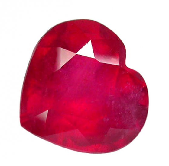 1.82 ct. Ruby, Glowing Pinkish Red, Heart Shaped Natural Gemstone