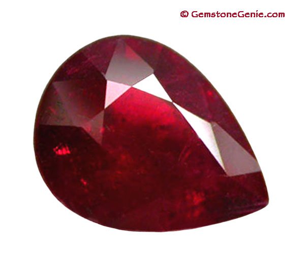 1.89 ct. Ruby, Glowing Blood Red, Pear (Tear Drop) Faceted Natural Gemstone