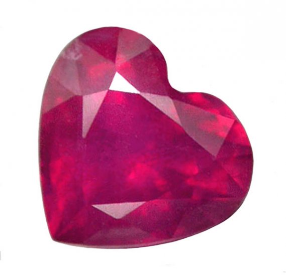 1.50 ct. Ruby, Pinkish Red, Heart Shaped Faceted Natural Gemstone