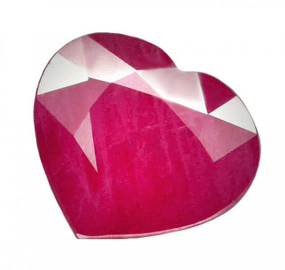 3.33 ct. Ruby, Pinkish Red, Heart Shaped Natural Gemstone