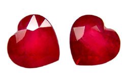 SOLD 2.40 ct. Ruby, Glowing Rich Red, Heart Shaped Faceted Natural Gemstones