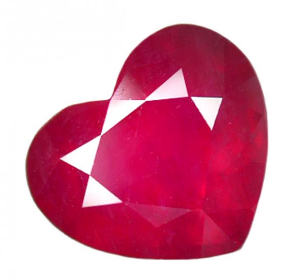3.65 ct. Ruby, Pinkish Red, Heart Shaped Natural Gemstone