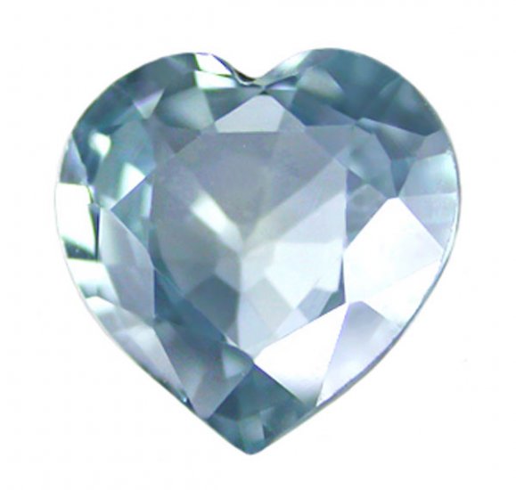 0.54 ct. Sapphire, VVS, Greenish Blue, Heart Shaped Faceted Natural Gemstone, Ceylon