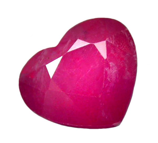 hold 2.48 ct. Ruby, Reddish Pink, Heart Shaped/Faceted Natural Gemstone