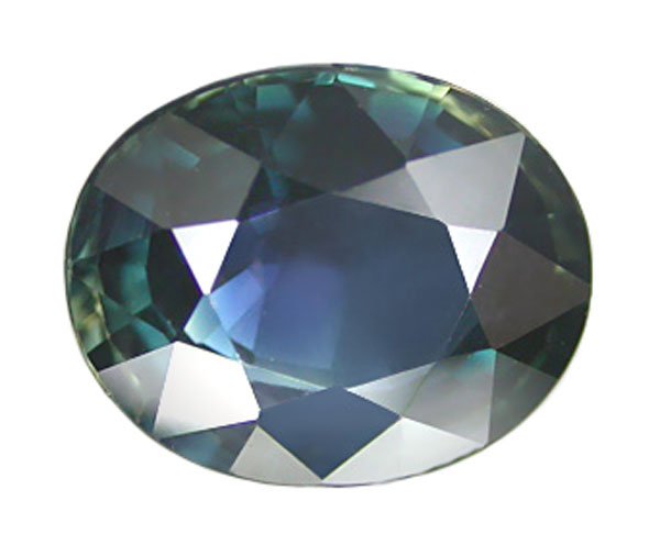 2.45 ct. Sapphire, VVS, Peacock Blue/Green, Oval Faceted Natural Gemstone, Ceylon