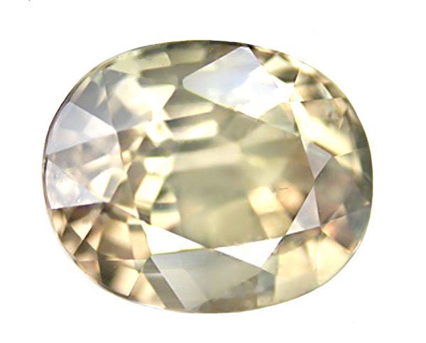 1.72 ct. Sapphire, Unheated, VVS1, Apricot Green, Oval Faceted Natural Gemstone, Burma